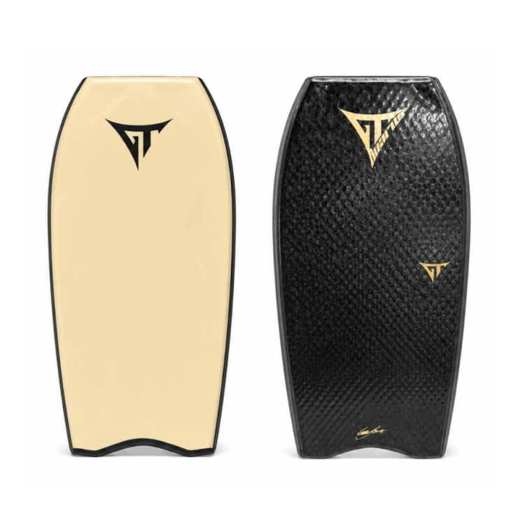 Prancha GT Boards Mega-T V-Tail Bege/Preto, deck e fundo